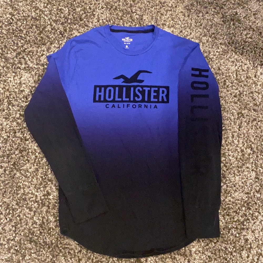 Hollister Ombré Big Logo T shirt men’s sz medium
